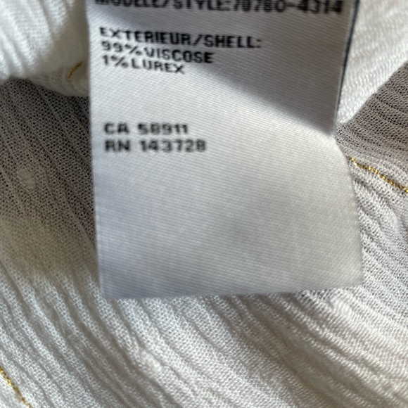 Tribal blouse. White with gold thread. US M - Picture 4 of 5